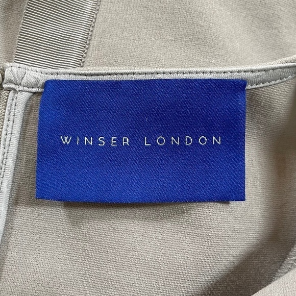 Winser London Dress Miracle Katherine Sheath Classic Work Office Minimal Gray 16 - Picture 8 of 11